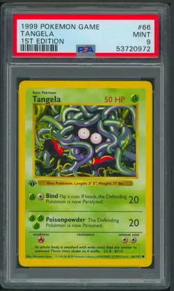 Pokemon 1st Edition Base Set Tangela 66/102 PSA 9 - Image 1