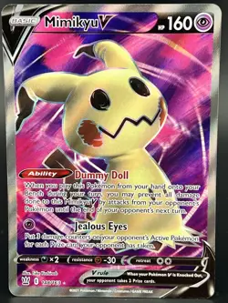 Pokemon Mimikyu V Ultra Rare Full Art Holo Swsh05 Battle Styles 148/163 NM - Image 1