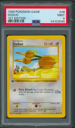 Pokemon 1st edition Base Set Doduo 48/102 PSA 9 - Image 1