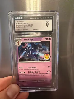 CGC 9 2024 Pokemon TCG Ceruledge 040/091 Pokemon Day Promo Paldean Fates Holo - Image 1