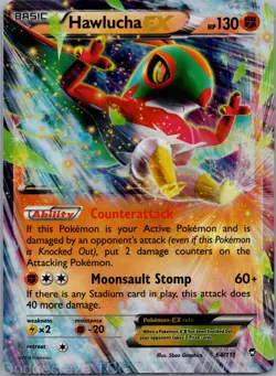 Hawlucha EX 64/111 Holo Rare EX Furious Fists Pokemon MP - Image 1