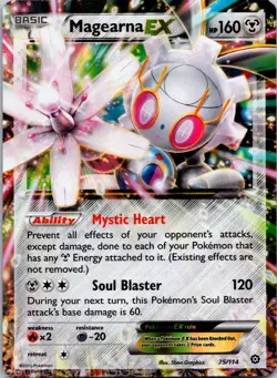 Magearna EX 75/114 Holo Rare EX Steam Siege Pokemon LP - Image 1