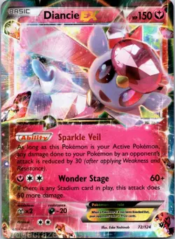 Diancie EX 72/124 Holo EX Rare Fates Collide Pokemon NM - Image 1