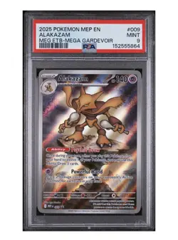 2025 POKEMON MEP EN BLACK STAR PROMO #009 ALAKAZAM MEG ETB-MEGA GARDEVOIR PSA 9 - Image 1