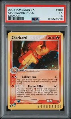 2003 Pokemon Charizard 100/97 EX Dragon Holo PSA 5 EX Fresh Grade 157225048 - Image 1