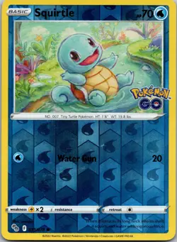 Squirtle 015/078 Reverse Holo Pokemon GO Pokemon C LP - Image 1