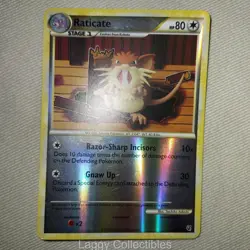 Pokemon HGSS Undaunted 34/90 Raticate - Reverse Holo Uncommon - Heavily Played - Image 3