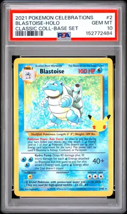 2021 POKEMON CELEBRATIONS CLASSIC COLLECTION #2 BLASTOISE-HOLO PSA 10 - Image 1
