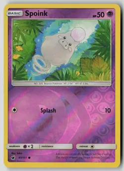 Spoink 41/111 Common Crimson Invasion Pokemon Reverse Holo NM - Image 1