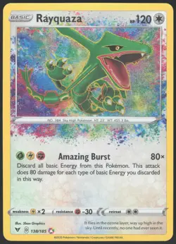 RAYQUAZA 138/185 AMAZING RARE VIVID VOLTAGE POKEMON NM - Image 1