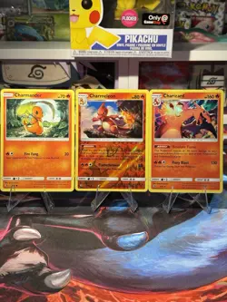 Pokemon 2018 SM Dragon Majesty Charmander #1/70, Charmeleon #2, Charizard#3 NM - Image 1