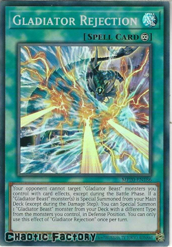 YUGIOH MP20-EN186 Gladiator Rejection Super Rare 1st Edition NM - Image 1