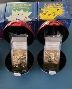 Pokemon 23K Gold-Plated Cards Pokeball Set BK 1999 - Original Limited Run ed. - Image 5