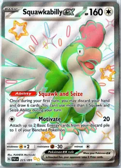 Pokemon Card - Squawkabilly ex 223/091 Paldean Fates Shiny Ultra Rare Near Mint - Image 1