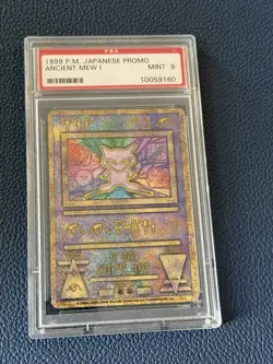 1999 Pokemon Japanese Promo Ancient Mew I PSA 9 Error card - Image 1