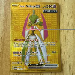 Iron Valiant EX 261/182 Sv04: Paradox Rift Holo Pokemon Card TCG Gold - Image 1