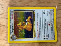 Pokemon TCG Dragonite Fossil 4/62 Holo Rare English Card 1999 - Image 1