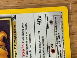 Pokemon TCG Dragonite Fossil 4/62 Holo Rare English Card 1999 - Image 3