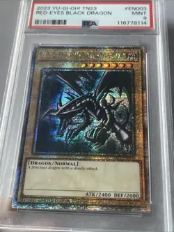 Yugioh Red-Eyes Black Dragon TN23-EN003 Quarter Century Rare PSA 9 - Image 3