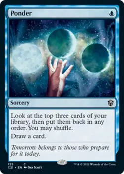 1x Ponder NM-Mint, English Commander 2021 MTG Magic - Image 1