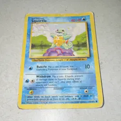 Pokemon Squirtle 63/102 Base Set Regular Common Basic 40HP Bubble 1999 - Image 1
