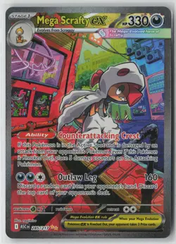 Pokemon Mega Scrafty ex #285/217 ME: Ascended Heroes Near Mint or Better - Image 1