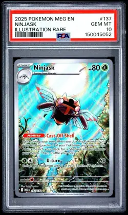 Ninjask Pokemon 2025 Mega Evolution Illustration Rare 137/132 GEM MINT PSA 10 💎 - Image 1
