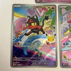 Pokemon 30th Anniversary First Partner Promo Trio Set: Rowlett, Litten, Popplio - Image 3