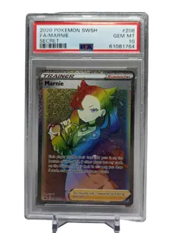 PSA 10 Marnie 2020 Pokemon Sword & Shield 208/202 Secret Full Art GEM MINT - Image 1