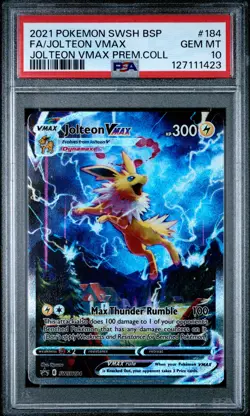 2021 POKEMON SWSH BLACK STAR PROMO #184 FULL ART/JOLTEON VMAX PSA 10 - Image 1
