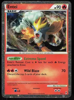 Pokemon Entei SL3 Call of Legends Holo Rare Moderately Played - Image 1