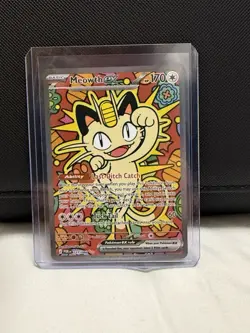 The Pokemon Company Meowth ex 121/088 Paldean Fates Ultra Rare Full Art Holo - Image 1