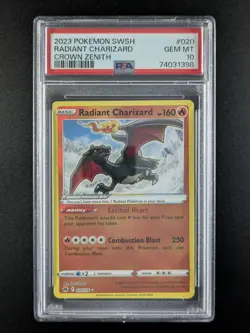 2023 Pokemon Sword & Shield Crown Zenith RADIANT CHARIZARD Holo 020/159 PSA 10 - Image 1
