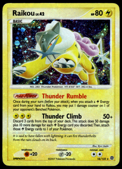 Raikou 16/132 Secret Wonders Holo Rare HOLO BLEED ERROR MP Pokemon TCG - Image 1