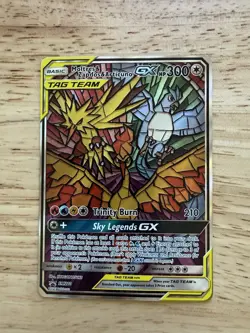 Pokemon TCG Moltres Zapdos Articuno GX SM210 Stained Glass Promos Holo - Image 1