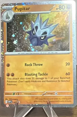 Cosmic swirl Pokemon TCG Pupitar black star promo 120 Holo Rare promo - Image 1