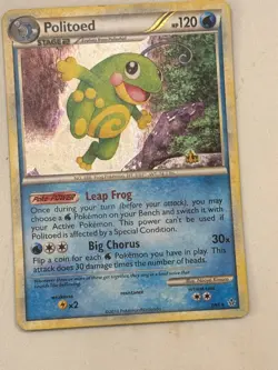 Pokemon Politoed 7/95 Play! League Promo Crosshatch Holo hp - Image 1