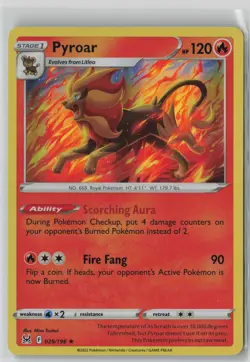 Pyroar 029/196 Holo Rare Lost Origin Pokemon Holo NM - Image 1