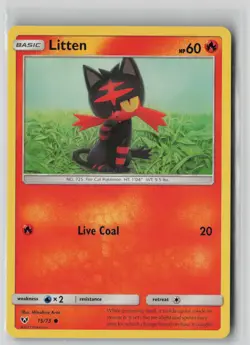 Litten 15/73 Common Shining Legends Pokemon NM - Image 1