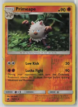 Primeape 51/111 Rare Crimson Invasion Pokemon Reverse Holo DMG - Image 1