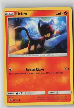 Litten 20/181 Common Team Up Pokemon NM - Image 1
