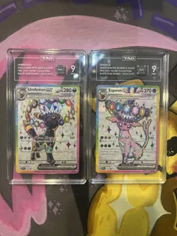 Pokemon 2025 Umbreon ex 176 Espeon ex 175 Premium Figure Coll Tag 9 Pair - Image 1