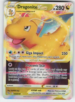 Dragonite VSTAR 050/078 Holo VSTAR Rare Pokemon GO Pokemon Near Mint - Image 1