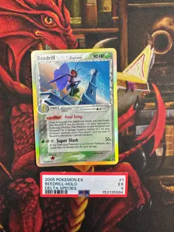 BEEDRILL HOLO (DELTA SPECIES) 2005 POKEMON EX DELTA SPECIES PSA 5 LP 1/113 - Image 1
