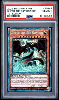 2024 YU-GI-OH! RA03-QUARTER CENTURY BONANZA #EN244 SLIFER THE SKY DRAGON PSA 10 - Image 1