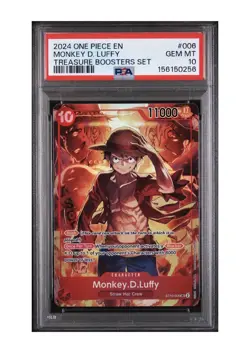 2024 ENGLISH ONE PIECE PROMOS #006 MONKEY D. LUFFY TREASURE BOOSTERS SET PSA 10 - Image 1