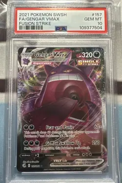 Gengar Vmax 157/264 Full Art Fusion Strike Rare Pokemon Card PSA 10 GEM MINT - Image 1