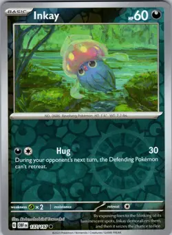 Pokemon TCG Inkay S&V Obsidian Flames 137/197 Reverse Holo Common Card NM - Image 1