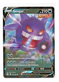 Pokemon TCG - Gengar V 156/264 - Swsh08: Fusion Strike Holo Ultra Rare Card - NM - Image 1