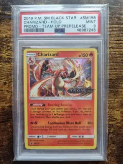 Pokemon Cards: Team Up Prerelease Promo: Charizard SM158 PSA 9 - Image 1